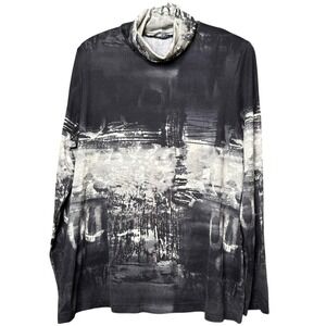 SnoSkins Cool Touch Abstract Turtleneck Womens XL USA Made Business Casual Shirt
